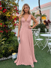 Chiffon V Neck Lace Appliques A Line Formal Dresses