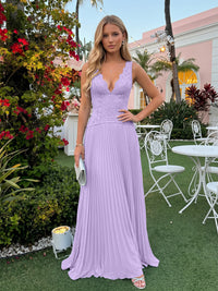 Chiffon V Neck Lace Appliques A Line Formal Dresses
