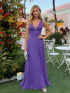 Chiffon V Neck Lace Appliques A Line Formal Dresses