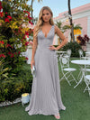 Chiffon V Neck Lace Appliques A Line Formal Dresses