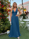 Chiffon V Neck Lace Appliques A Line Formal Dresses