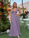 Chiffon V Neck Lace Appliques A Line Formal Dresses