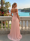 Chiffon Off the Shoulder Lace Appliques A Line Formal Dresses