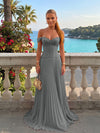 Chiffon Off the Shoulder Lace Appliques A Line Formal Dresses