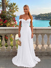 Chiffon Off the Shoulder Lace Appliques A Line Formal Dresses