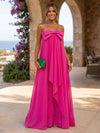 Chiffon A-Line Strapless Ruffles Formal Dresses