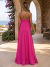 Chiffon A-Line Strapless Ruffles Formal Dresses