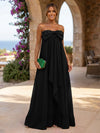 Chiffon A-Line Strapless Ruffles Formal Dresses