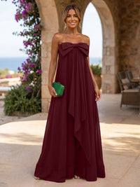 Chiffon A-Line Strapless Ruffles Formal Dresses