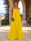 Chiffon A-Line Strapless Ruffles Formal Dresses