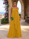 Chiffon A-Line Strapless Ruffles Formal Dresses