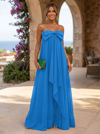 Chiffon A-Line Strapless Ruffles Formal Dresses
