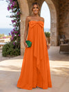 Chiffon A-Line Strapless Ruffles Formal Dresses