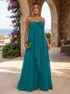 Chiffon A-Line Strapless Ruffles Formal Dresses