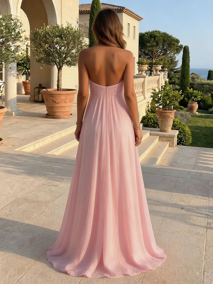 Chiffon A-Line Sweetheart Pleated Formal Dresses