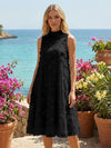 Tulle A-Line High Neck 3D Flowers Cocktail Tent/ Trapeze Dresses