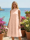 Tulle A-Line High Neck 3D Flowers Cocktail Tent/ Trapeze Dresses