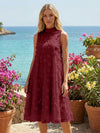 Tulle A-Line High Neck 3D Flowers Cocktail Tent/ Trapeze Dresses