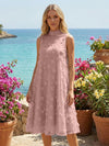 Tulle A-Line High Neck 3D Flowers Cocktail Tent/ Trapeze Dresses