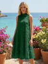 Tulle A-Line High Neck 3D Flowers Cocktail Tent/ Trapeze Dresses