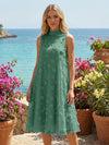 Tulle A-Line High Neck 3D Flowers Cocktail Tent/ Trapeze Dresses