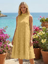 Tulle A-Line High Neck 3D Flowers Cocktail Tent/ Trapeze Dresses