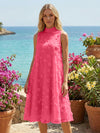 Tulle A-Line High Neck 3D Flowers Cocktail Tent/ Trapeze Dresses
