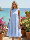 Tulle A-Line High Neck 3D Flowers Cocktail Tent/ Trapeze Dresses