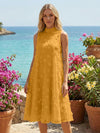 Tulle A-Line High Neck 3D Flowers Cocktail Tent/ Trapeze Dresses