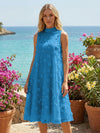 Tulle A-Line High Neck 3D Flowers Cocktail Tent/ Trapeze Dresses