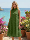 Tulle A-Line High Neck 3D Flowers Cocktail Tent/ Trapeze Dresses