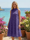 Tulle A-Line High Neck 3D Flowers Cocktail Tent/ Trapeze Dresses