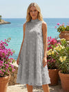 Tulle A-Line High Neck 3D Flowers Cocktail Tent/ Trapeze Dresses