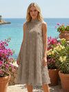 Tulle A-Line High Neck 3D Flowers Cocktail Tent/ Trapeze Dresses