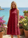 Tulle A-Line High Neck 3D Flowers Cocktail Tent/ Trapeze Dresses