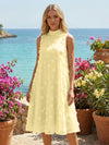 Tulle A-Line High Neck 3D Flowers Cocktail Tent/ Trapeze Dresses