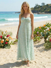 Tulle A-Line Sweetheart 3D Flowers Formal Dresses
