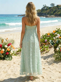 Tulle A-Line Sweetheart 3D Flowers Formal Dresses