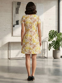 Jacquard A-Line Crew Neck Floral Formal Dresses