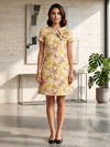 Jacquard A-Line Crew Neck Floral Cocktail Dresses