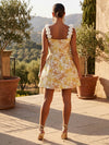 Jacquard A-Line Crew Neck Pleated Formal Dresses