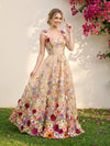 Tulle A-Line Sweetheart 3D Flowers Formal Dresses
