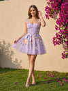Tulle A-Line Sweetheart Formal Dresses with 3D Flowers