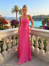Chiffon A-Line Strapless Pleated Formal Dresses