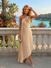 Chiffon High Low One Shoulder Pleated Formal Dresses