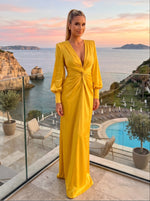 Satin Sheath V Neck Simple Wedding Guest Dresses