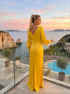 Satin Sheath V Neck Simple Wedding Guest Dresses