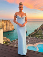 Satin Sheath Sweetheart Pleated Wedding Guest Dresses