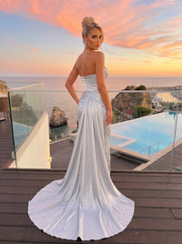 Sequin Bodycon Sweetheart Evening Dresses with Train