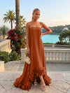 Strapless Chiffon Hi Low Formal Dresses with Feather